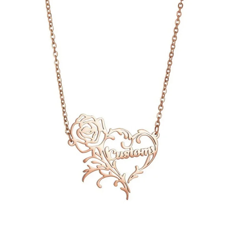 Nazwa własna różowe serce nasz – Birth Flower Necklace recenzja i cena